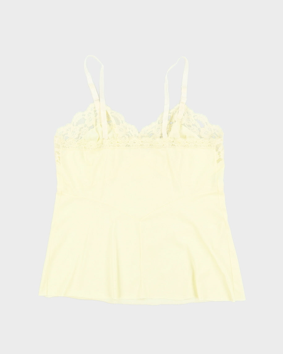 1990s Yellow Lace Detailed Camisole - M