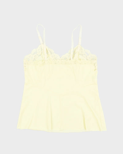 1990s Yellow Lace Detailed Camisole - M
