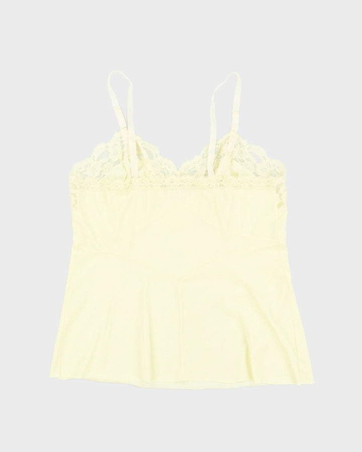 1990s Yellow Lace Detailed Camisole - M