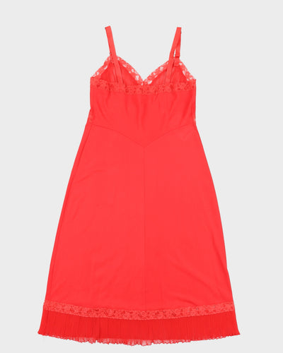Vintage 1980s Red Slip Dress - S