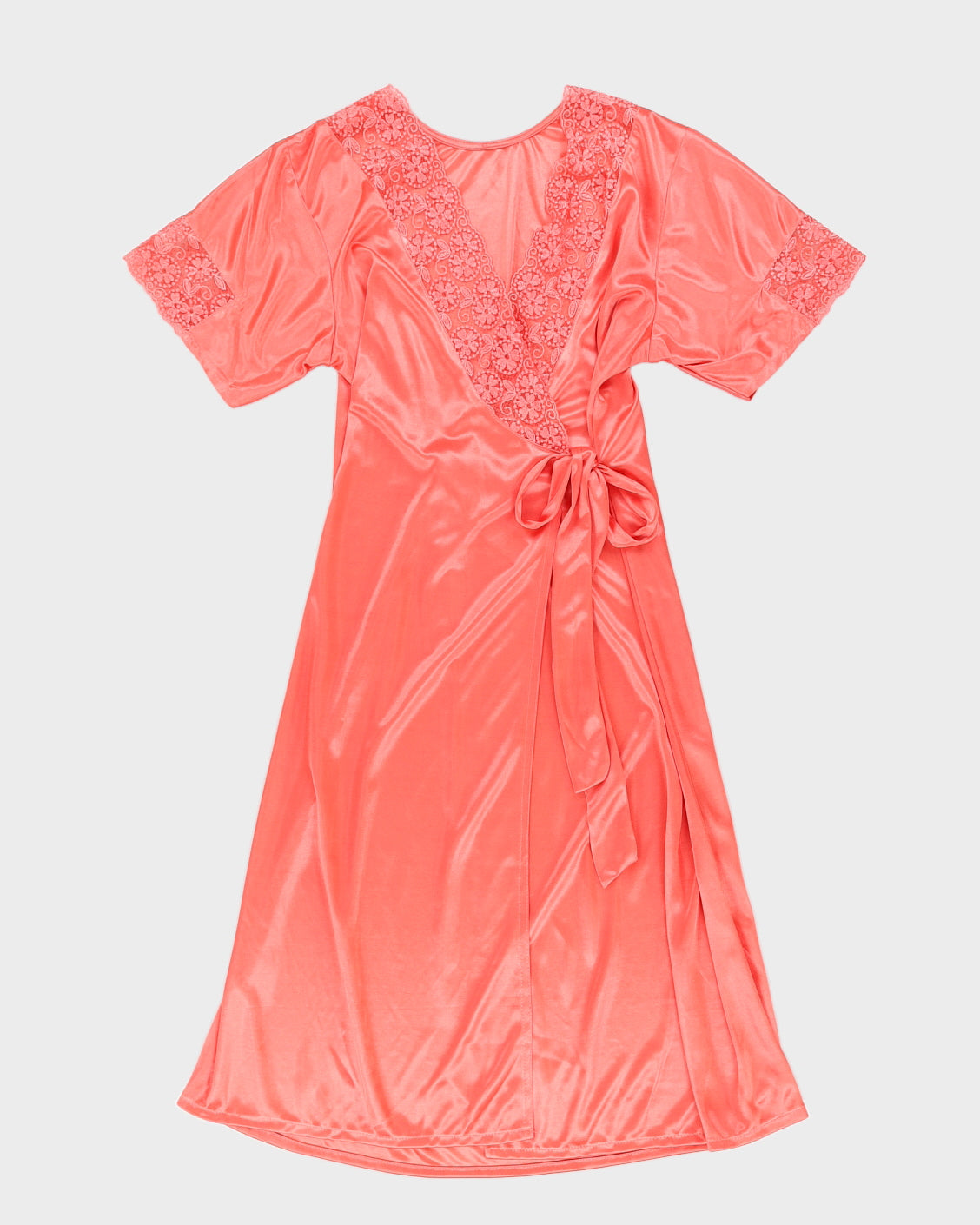 00s Pink Wrap Peignoir Robe - S