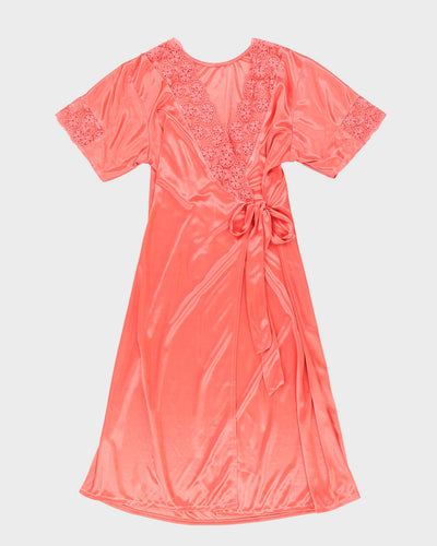00s Pink Wrap Peignoir Robe - S