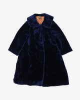 Navy Blue Faux Fur Coat