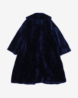 Navy Blue Faux Fur Coat