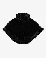 Black faux fur cape