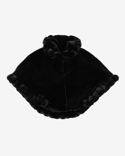 Black faux fur cape