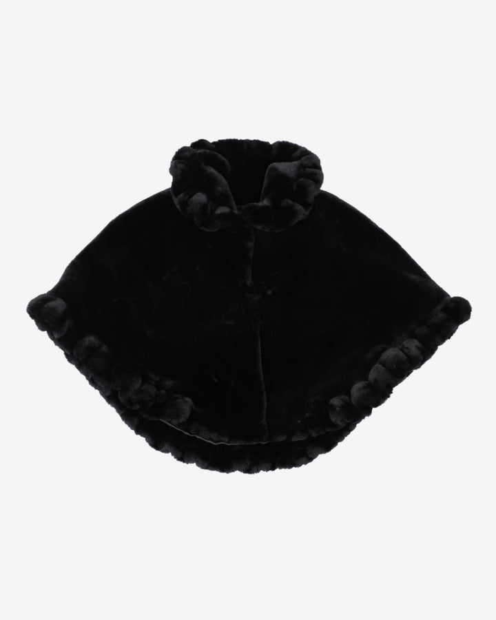 Black faux fur cape