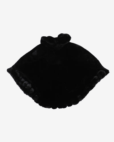 Black faux fur cape
