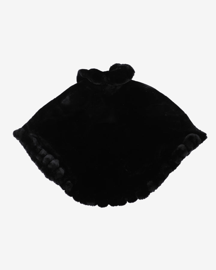Black faux fur cape