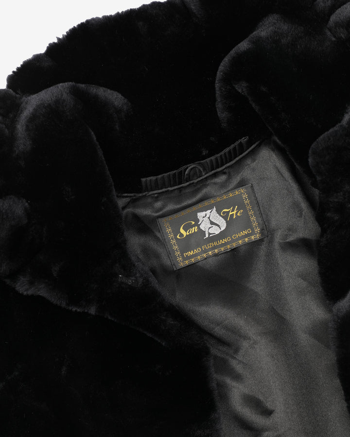 Black faux fur cape