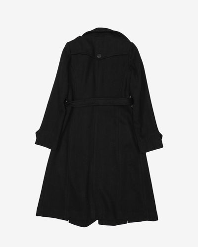 Ben Sherman Black Belted Coat