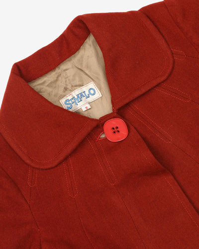 1970s Burnt Orange Wool Coat