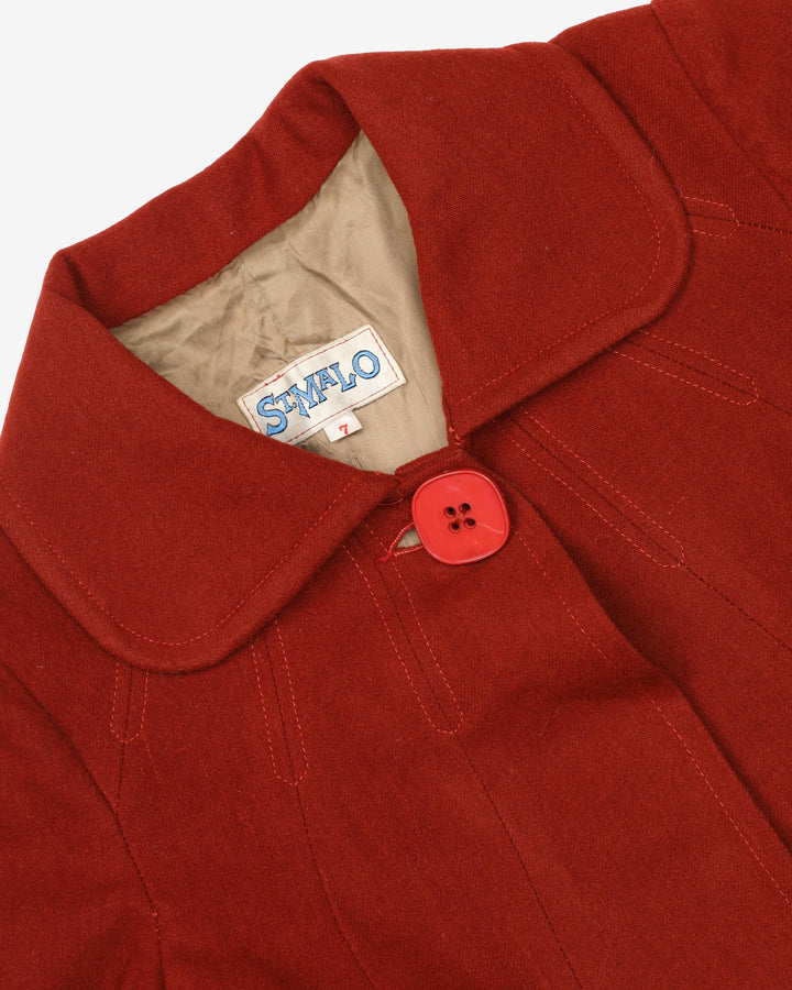 1970s Burnt Orange Wool Coat
