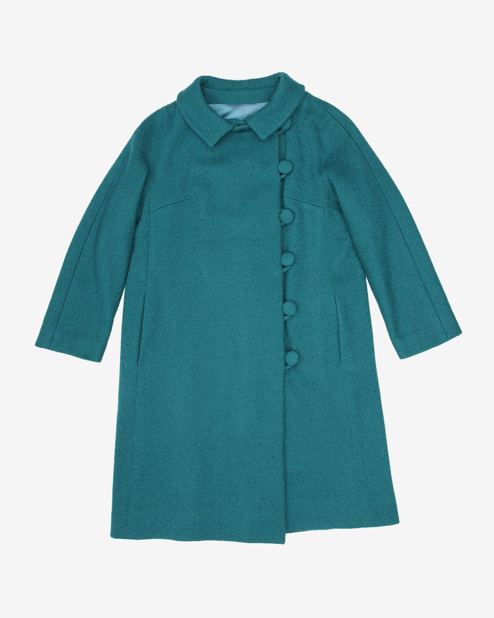 1960s Aqua Green A-line Coat