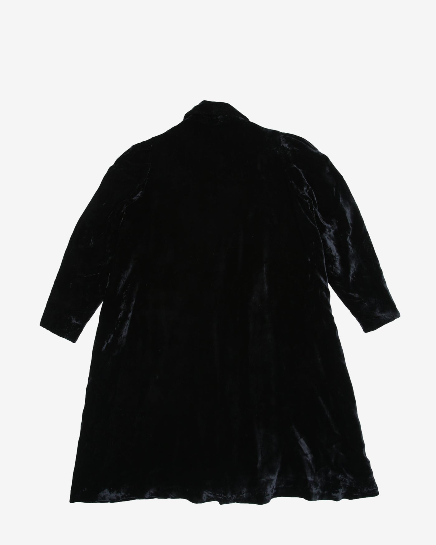 1940s Black Silk Velvet Evening Coat