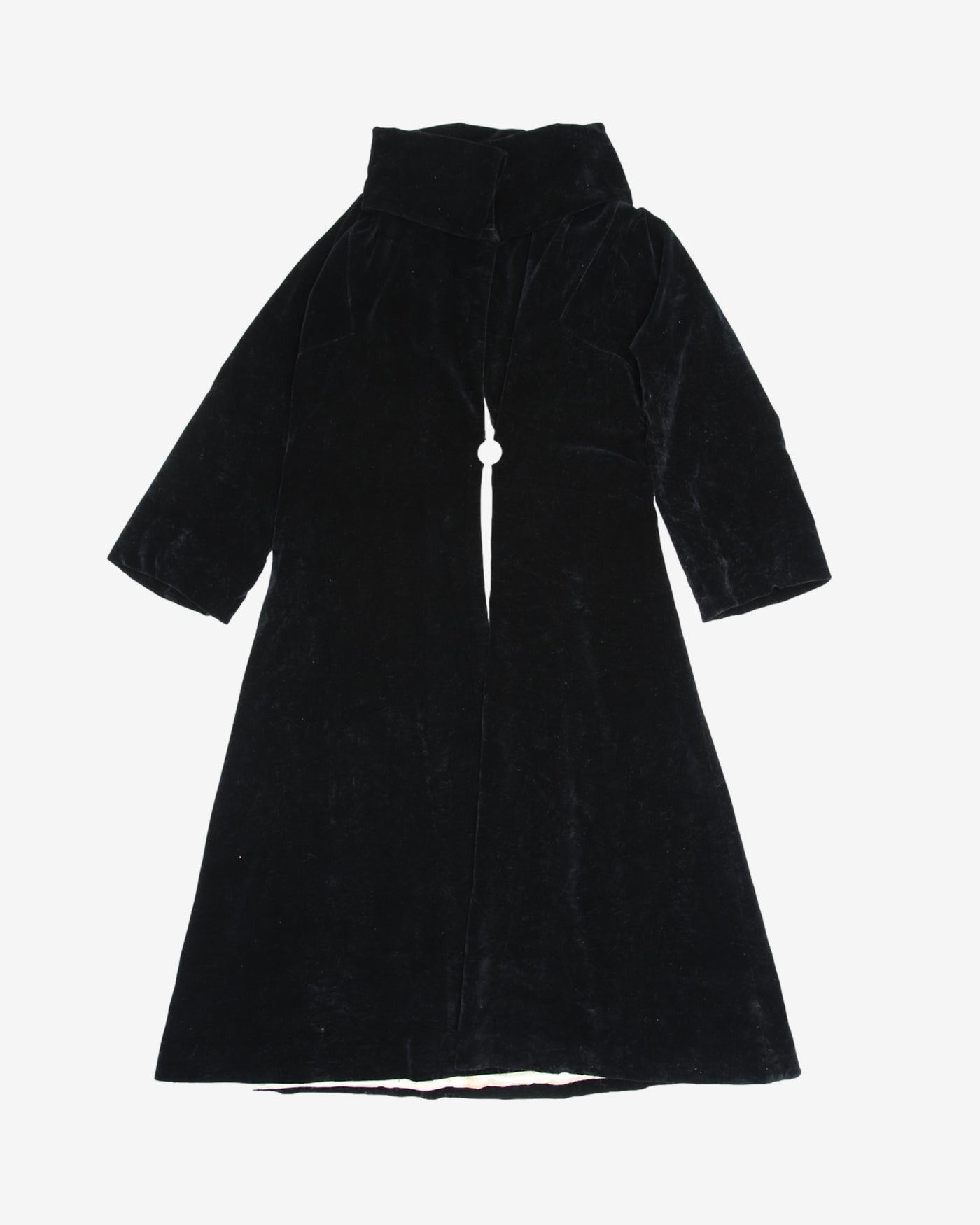 1950s Black Velvet Princess Evening Coat