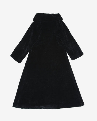 1950s Black Velvet Princess Evening Coat