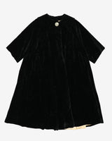 1950s Black Velvet A-line Swagger Evening Coat