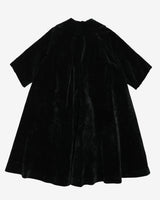 1950s Black Velvet A-line Swagger Evening Coat