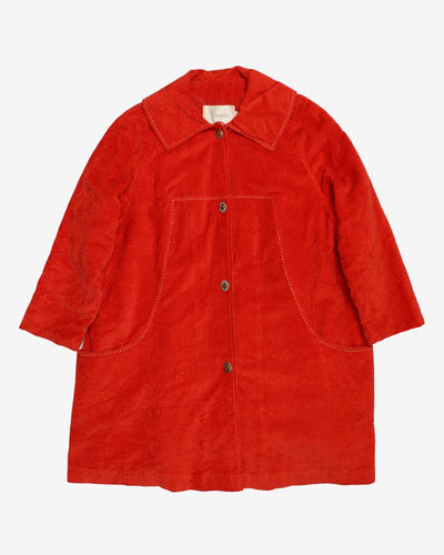 1960s Orange Velvet Jacket Short Coat