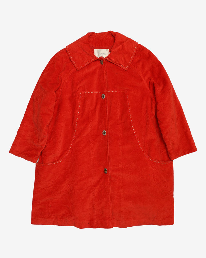 1960s Orange Velvet Jacket Short Coat