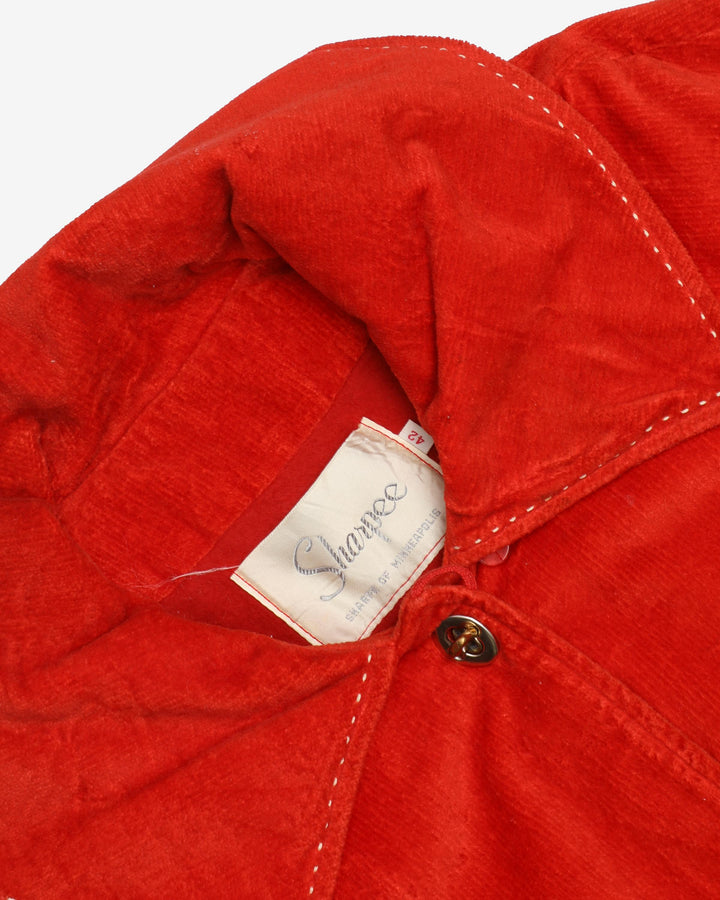 1960s Orange Velvet Jacket Short Coat