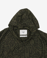 Herschel Green Patterned Hooded Rain Poncho - S