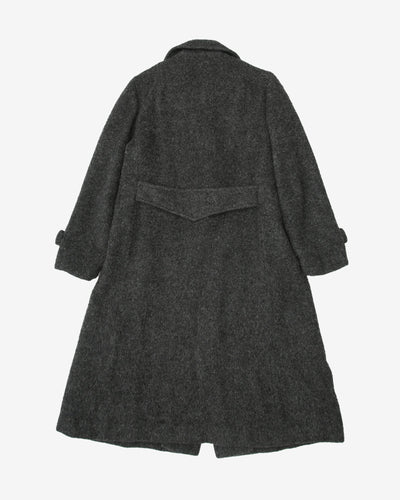 1990s Grey Wool Overcoat - S