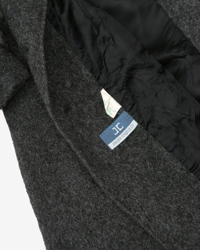 1990s Grey Wool Overcoat - S