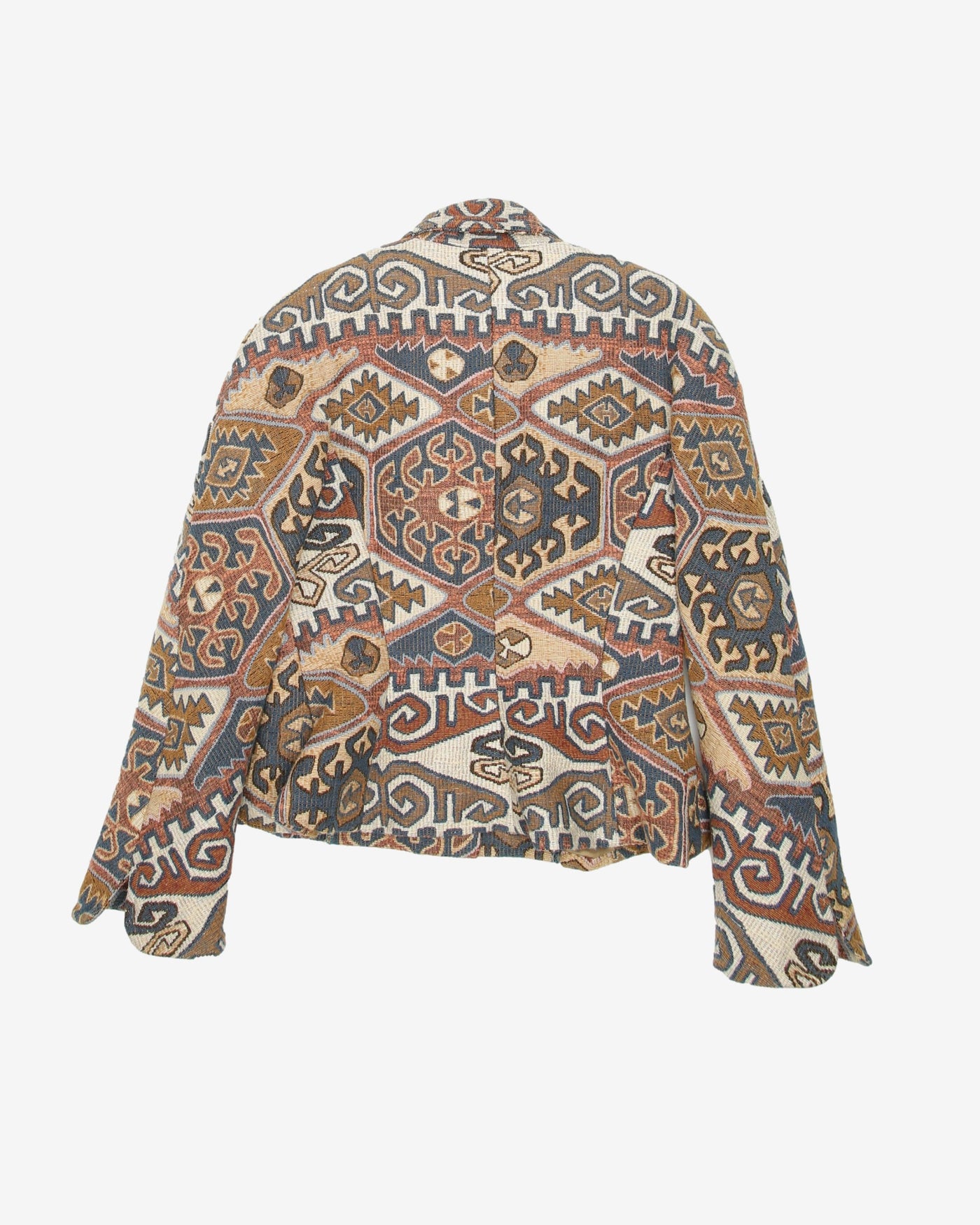 Navajo Inspired Patterned Cotton Fitted Jacket - XS / S
