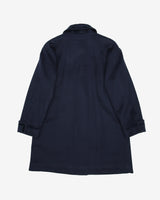 1980s Navy With Velvet Details Short Overcoat - M