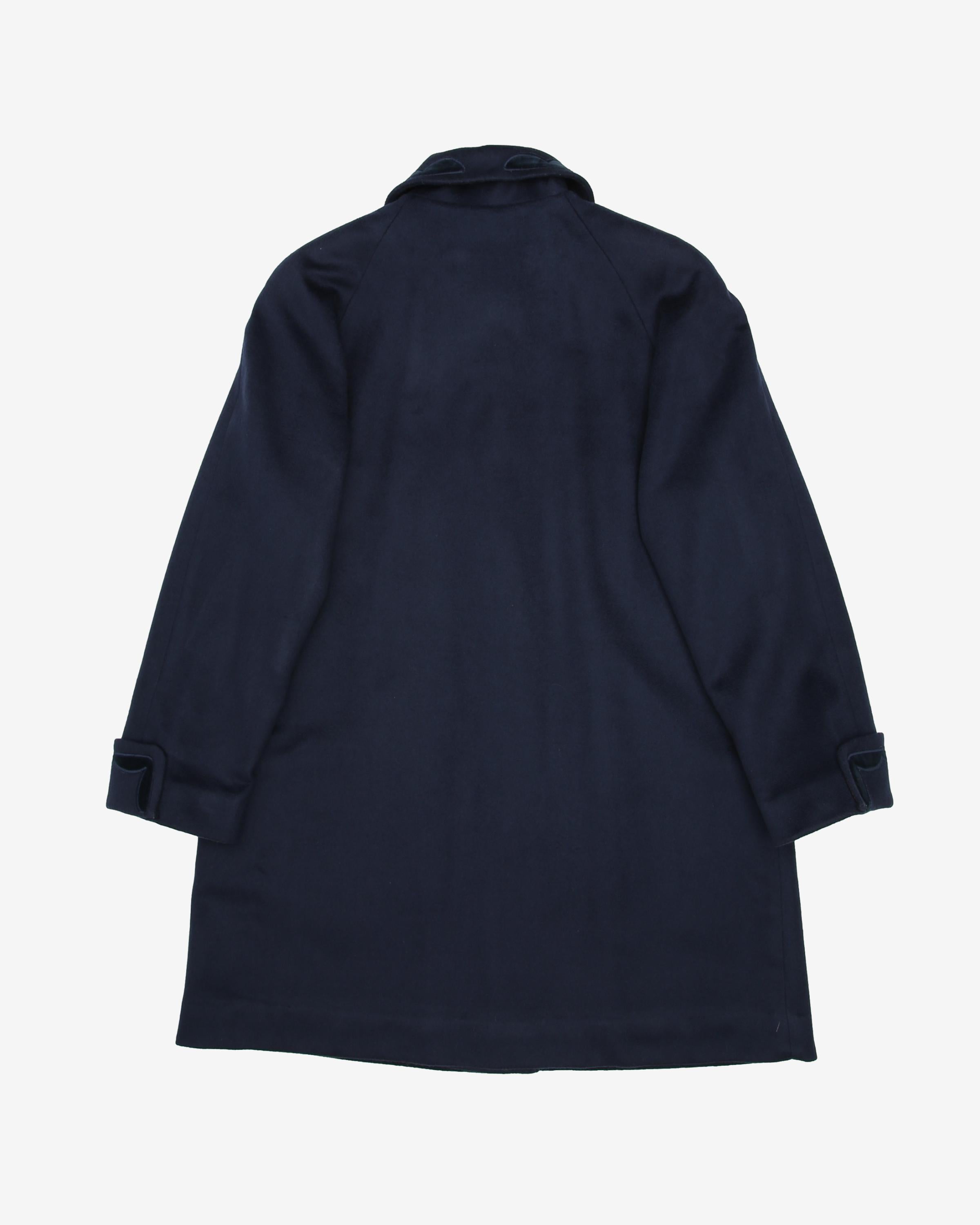 1980s Navy With Velvet Details Short Overcoat - M