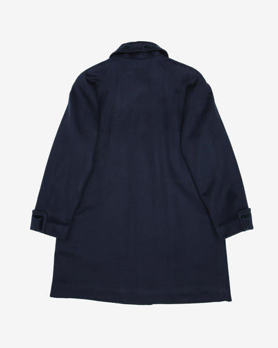1980s Navy With Velvet Details Short Overcoat - M