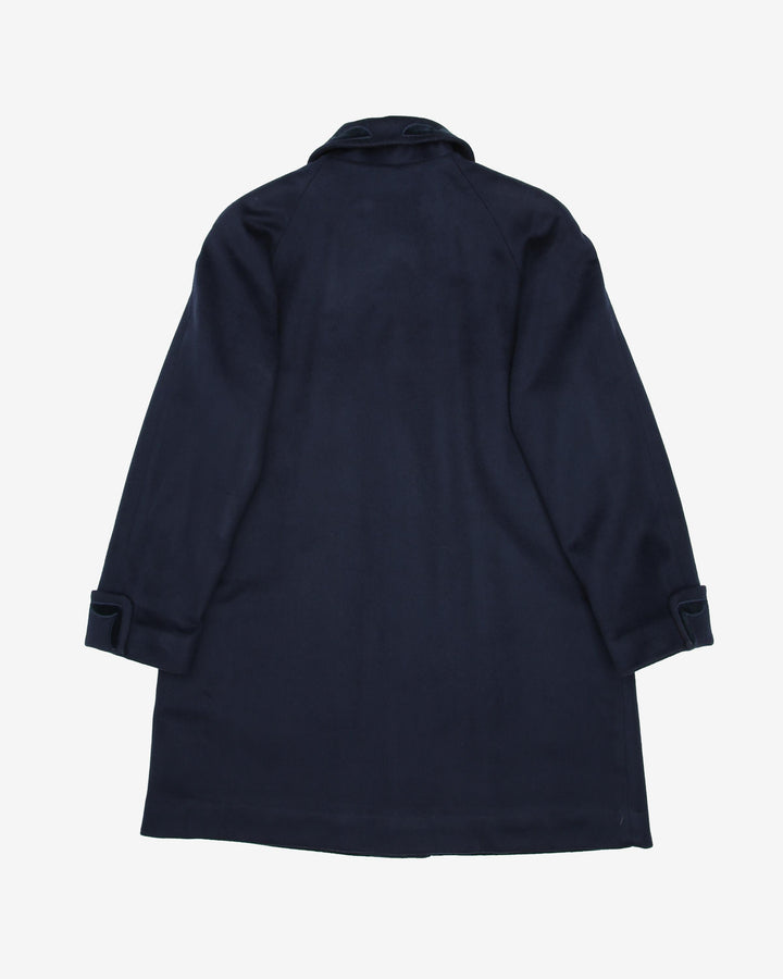 1980s Navy With Velvet Details Short Overcoat - M