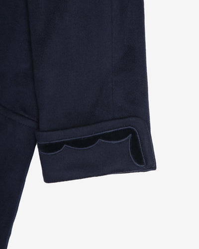 1980s Navy With Velvet Details Short Overcoat - M