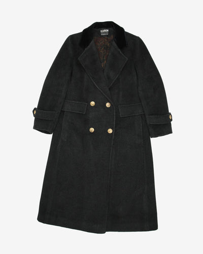 Grey Wool With Black Overcoat - XS