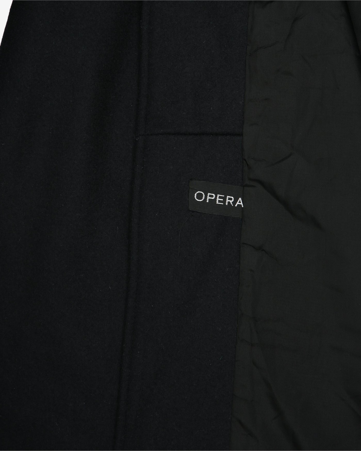 Black Wool With A Frilled Collar Overcoat - S