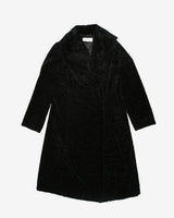 Calvin Klein Black Faux Fur Overcoat - S