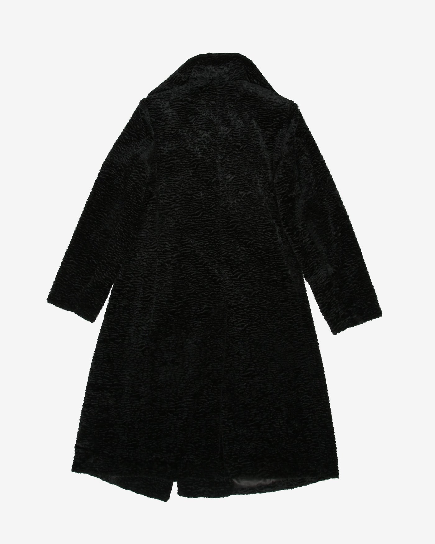 Calvin Klein Black Faux Fur Overcoat - S