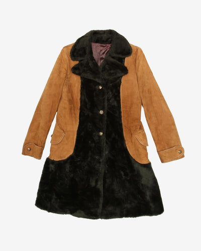 1970s Suede With Faux Fur Collar Jacket - S
