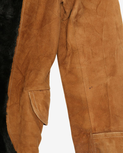 1970s Suede With Faux Fur Collar Jacket - S