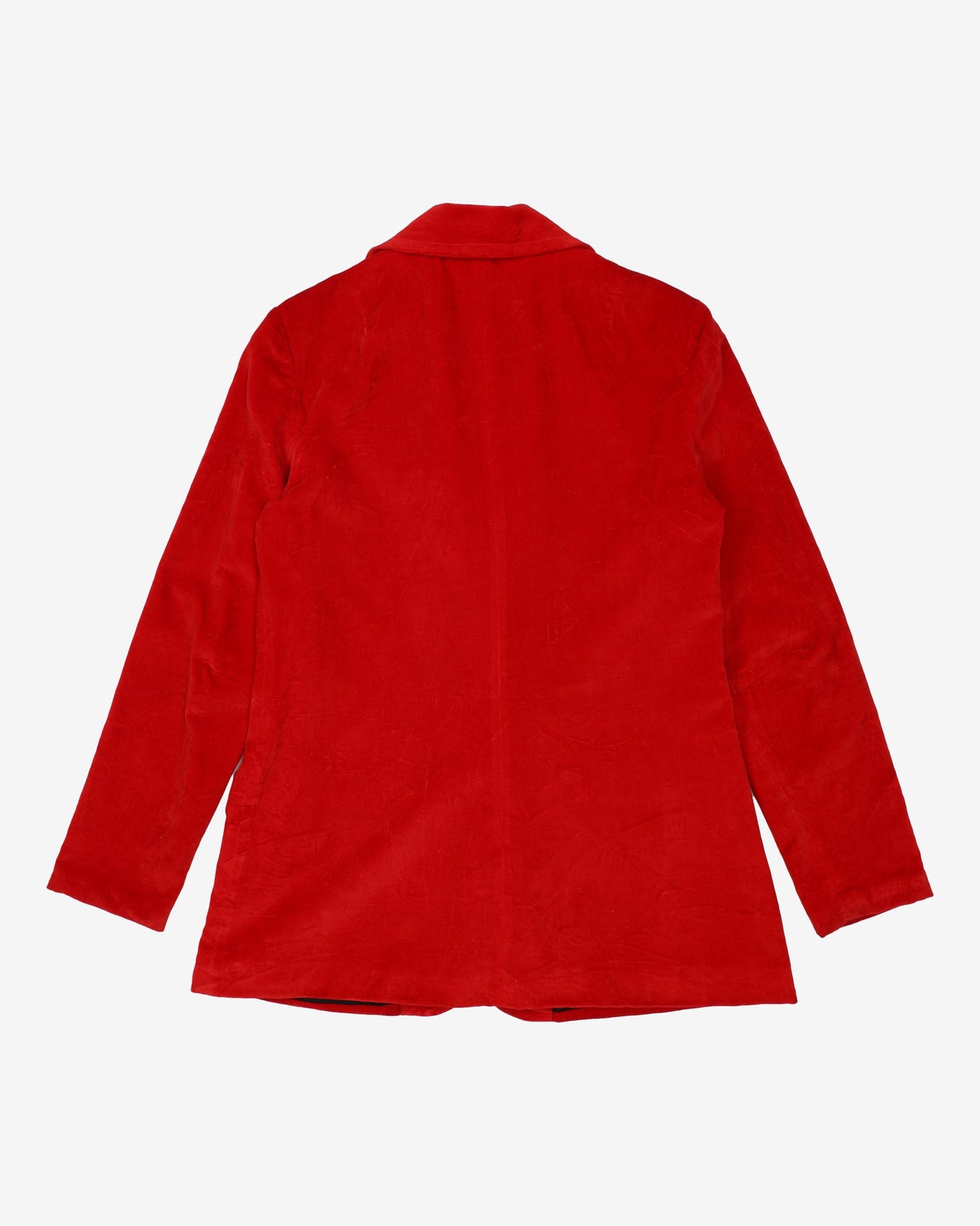 1970s Red Velvet Blazer Jacket - S