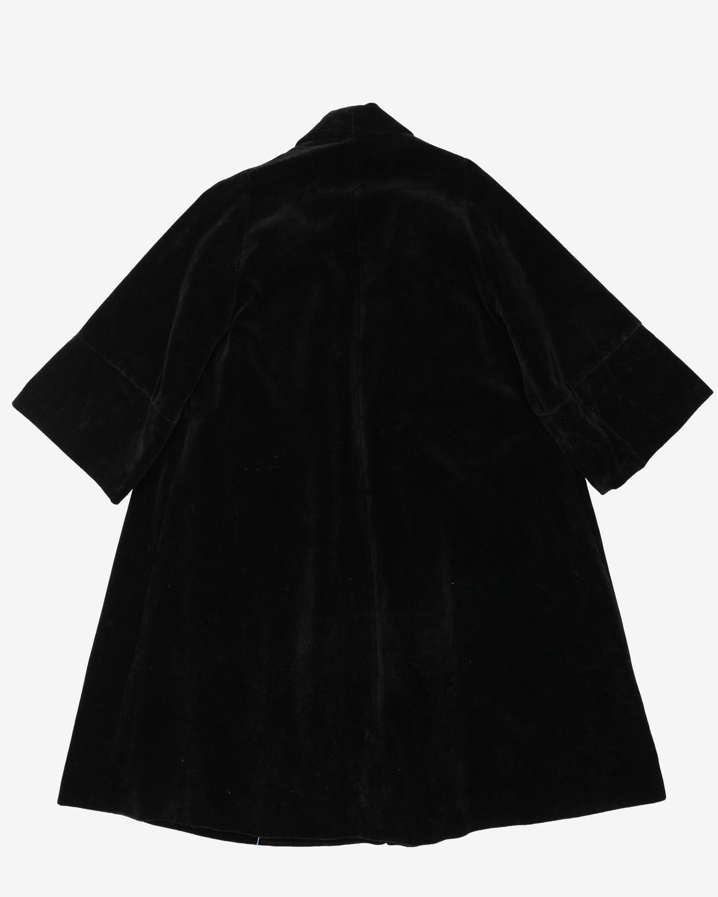 1950s Black Velvet Opera Coat - M
