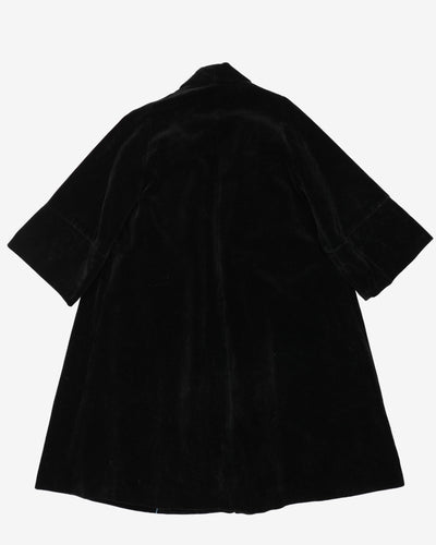 1950s Black Velvet Opera Coat - M