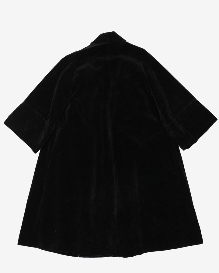 1950s Black Velvet Opera Coat - M