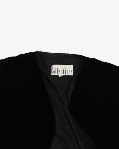 1990s Velvet Bolero With Gold Brocade Cuffs - S