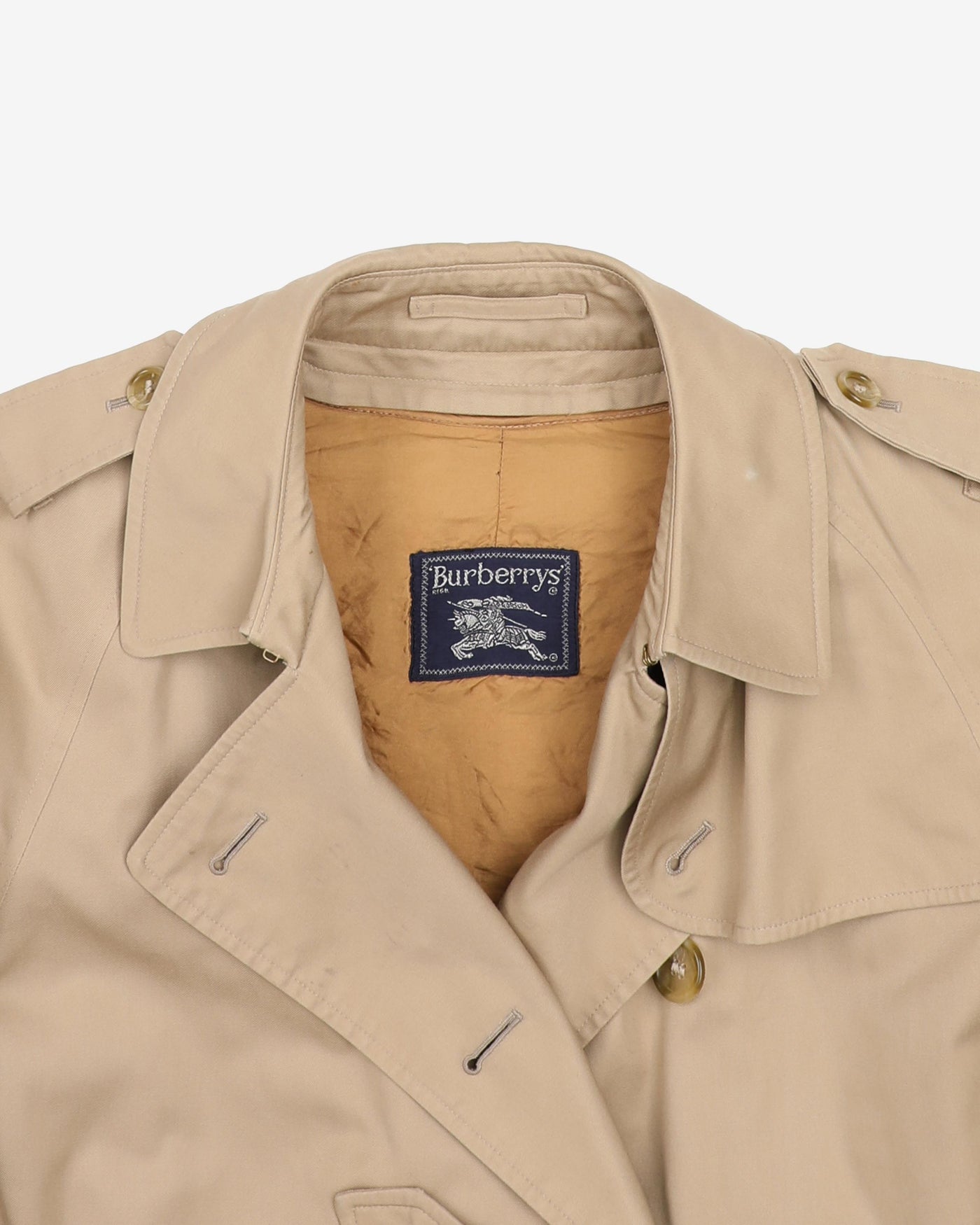 Burberrys' Beige Trench Coat Mac - L
