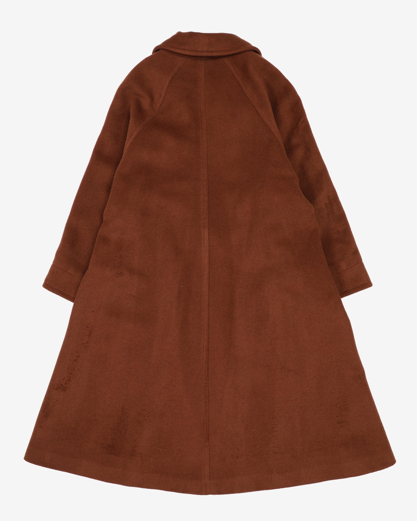 Brown A-line Wool Blend Coat - S / M