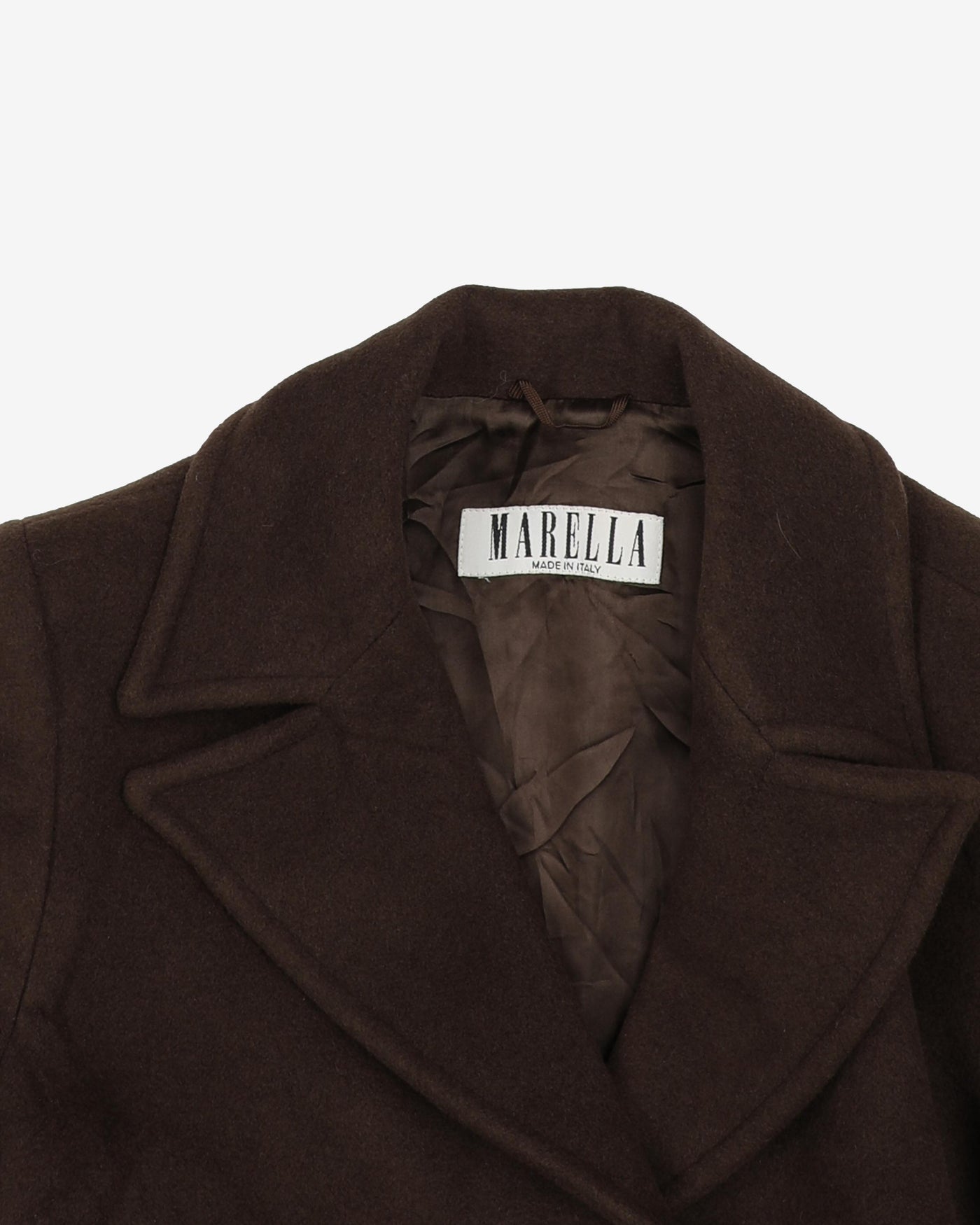 Marella Italy Brown Wool Overcoat - XXS / XS