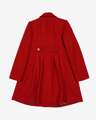 Betsey Johnson Red Wool Overcoat -